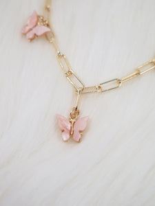 Acrylic Tiny Butterfly Necklace