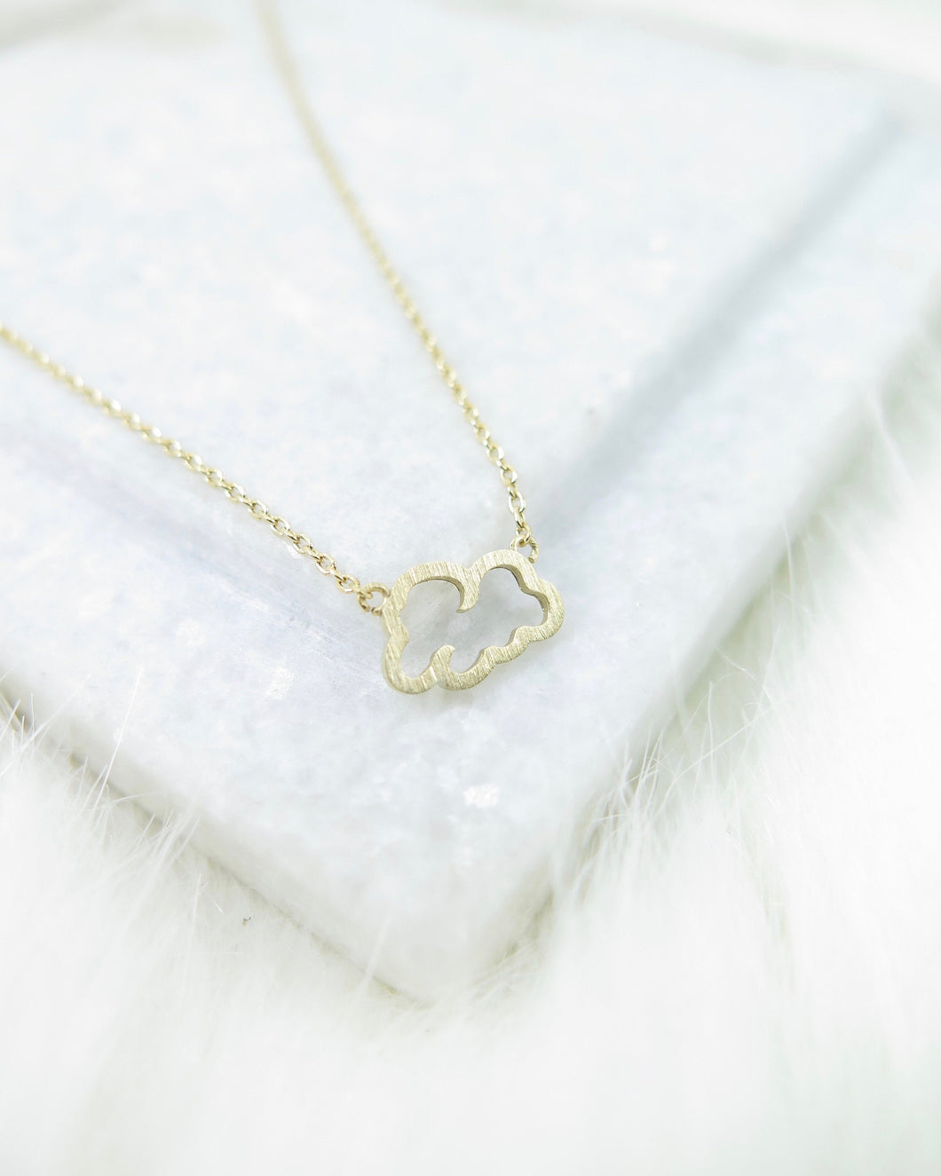 Gold Plated Tiny Cloud Necklace