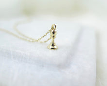 Load image into Gallery viewer, Gold Plated Tiny Chess Necklace
