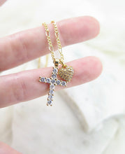 Load image into Gallery viewer, Heart + Cross Necklace
