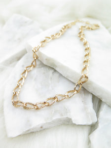 18K Gold Plated Curb Cuban Chain Necklace