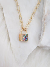 Load image into Gallery viewer, Lock Paperclip Chain Necklace