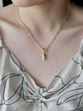 Load image into Gallery viewer, Spike Gemstone Gold Paperclip Necklace