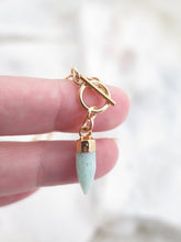 Load image into Gallery viewer, Spike Gemstone Gold Paperclip Necklace