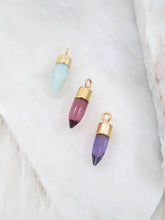 Load image into Gallery viewer, Spike Gemstone Gold Paperclip Necklace