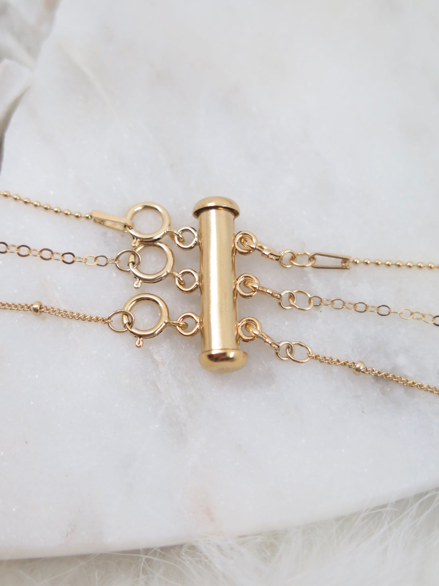  COHEALI Necklace Layered Buckle Necklace Detangler Necklace  Layering Clasps Double Necklace Clasp Necklace Lobster Clasp Jewelry  Locking Keep Multi-Layer Copper Accessories