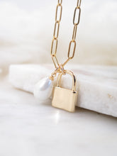 Load image into Gallery viewer, Padlock + Pearl Necklace
