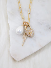Load image into Gallery viewer, Pearl Padlock Necklace
