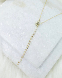 Gold Plated Tiny Button Necklace