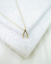Load image into Gallery viewer, Gold Plated Tiny Wishbone Necklace
