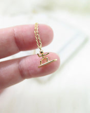 Load image into Gallery viewer, Gold Plated Tiny Surfer Necklace
