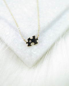 Gold Plated Tiny Puzzle Necklace