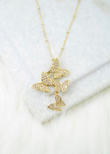 Load image into Gallery viewer, Gold CZ Butterfly Necklace
