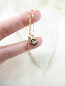 Small Coin Evil Eye Necklace