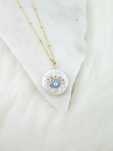 Load image into Gallery viewer, Pearl Evil Eye Necklace
