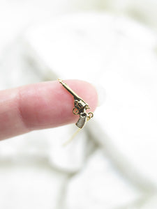 Gold Tiny Gun charm Necklace