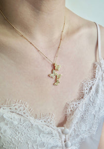 Gold CZ Butterfly Necklace