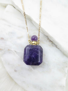 Crystal Vial Square Necklace