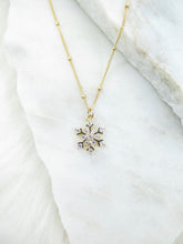 Load image into Gallery viewer, Gold Snowflake necklace
