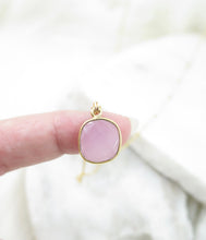 Load image into Gallery viewer, Square Rose Quartz Necklace
