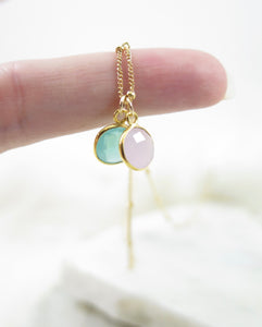 Tiny Round Gemstone Necklace
