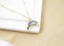 Load image into Gallery viewer, Labradorite Crescent Moon Necklace

