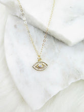 Load image into Gallery viewer, Tiny Evil Eye CZ Necklace

