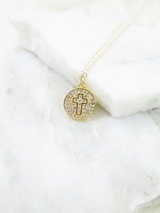 Round Cross Necklace