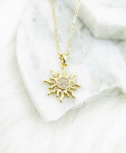 Load image into Gallery viewer, Gold Sun Necklace
