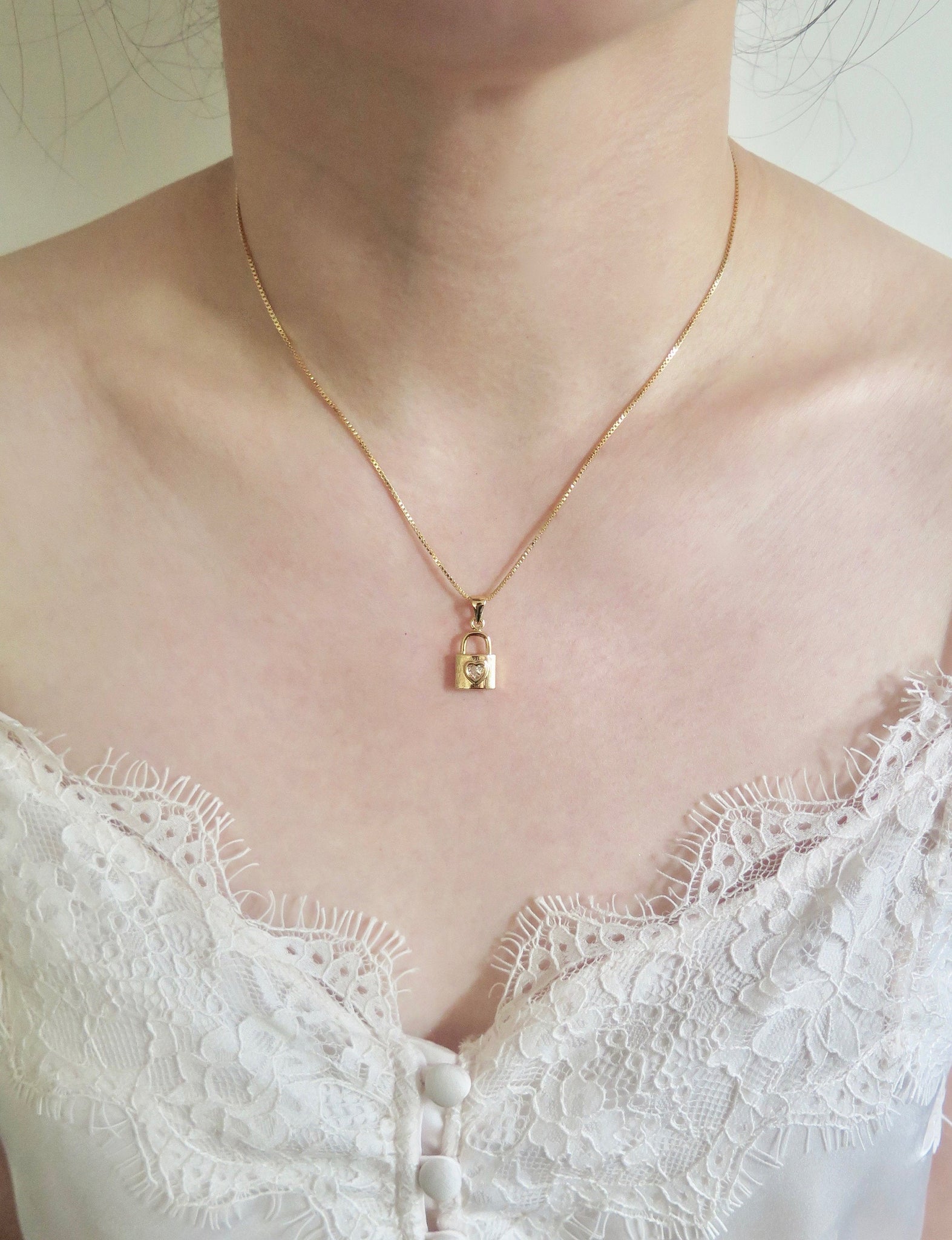Tiny Heart Lock Necklace – MIKUKUMI