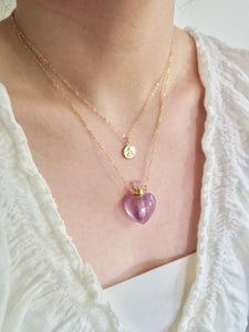 Crystal Vial Heart Necklace