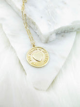 Load image into Gallery viewer, Heart Coin Gold Necklace
