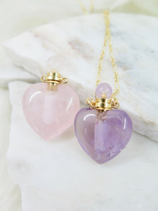 Crystal Vial Heart Necklace