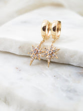 Load image into Gallery viewer, CZ Star Gold Earrings
