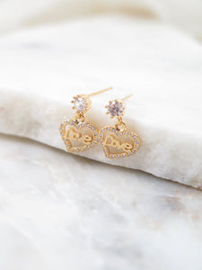 Love Gold Dangle Earrings