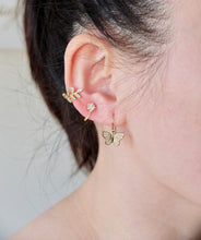 Load image into Gallery viewer, Gold Butterfly Dangle Earrings
