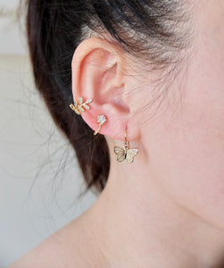 Gold Butterfly Dangle Earrings