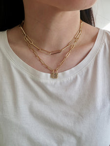 Lock Paperclip Chain Necklace