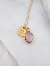 Load image into Gallery viewer, Morganite + Bar Gold necklace
