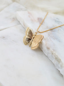Gold Monarch Butterfly Necklace
