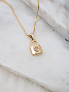 Tiny Heart Lock Necklace