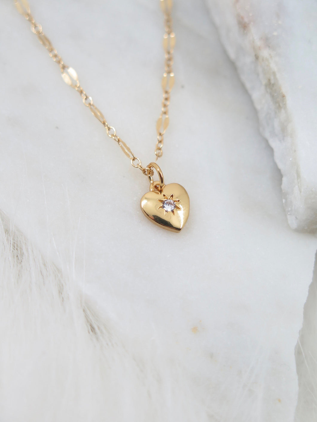 Heart CZ Gold Necklace