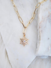 Load image into Gallery viewer, CZ Star Paperclip Chain Necklace
