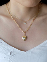 Load image into Gallery viewer, Gold Heart Locket Paperclip Chain Necklace
