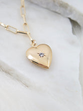 Load image into Gallery viewer, Gold Heart Locket Paperclip Chain Necklace
