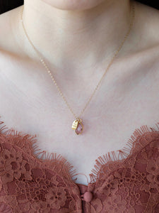 Morganite + Bar Gold necklace