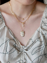 Load image into Gallery viewer, Square Opal Gold Necklace
