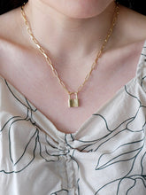 Load image into Gallery viewer, Padlock Gold Paperclip Chain Necklace
