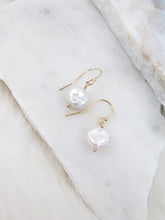 Load image into Gallery viewer, Tiny Pearl Dangle Earrings
